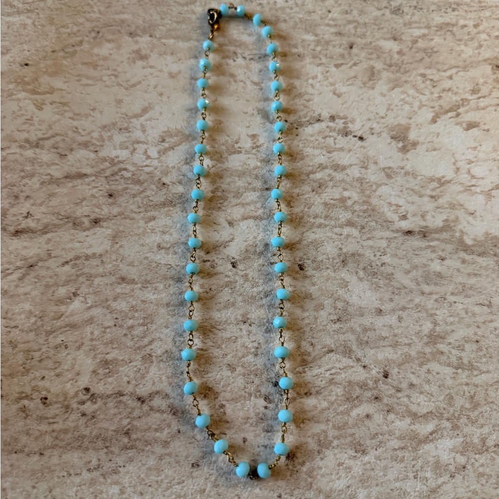 Raw & Rebellious Sky Blue Beaded Necklace